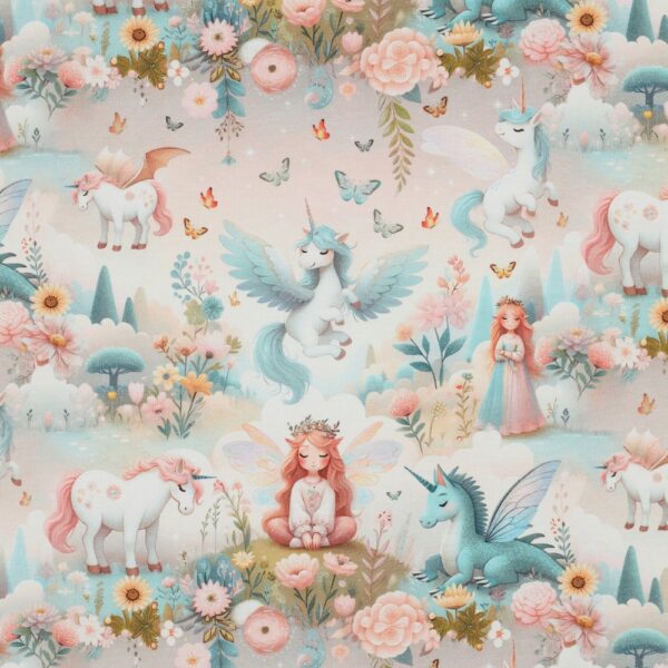 Bomullstrikå Sömnig sagovärld rosabeige fg 10