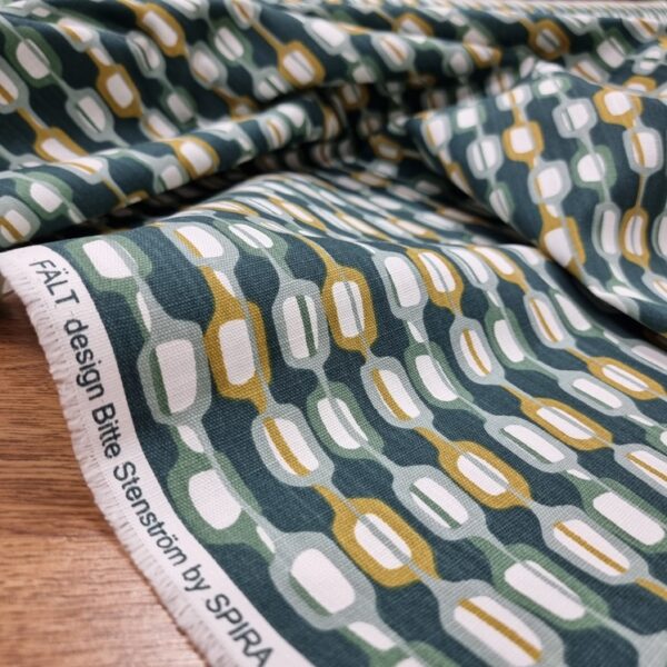 Inredningstyg Fält petrol/grön