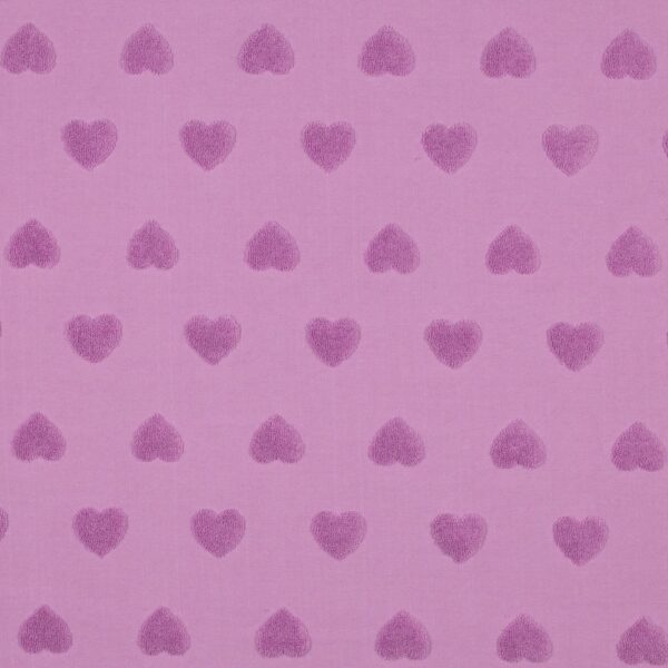 Bomullstrikå Frottéhjärta rosalila fg 2
