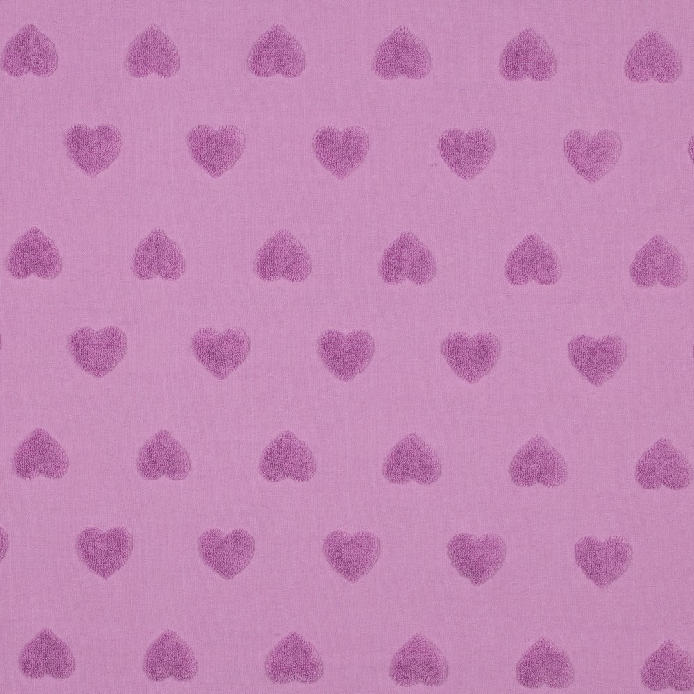 Bomullstrikå Frottéhjärta rosalila fg 2